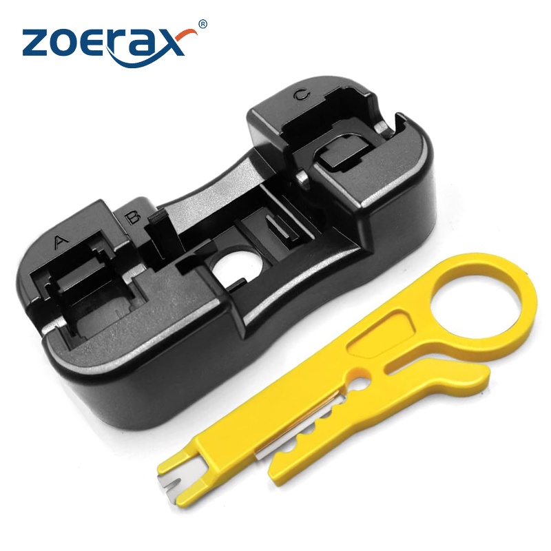 Zoerax ขาตั้งแจ็คคีย์สโตน และเครื่องมือเจาะพลาสติก ขนาดเล็ก พร้อมตัวปอกสายไฟ