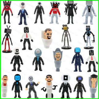 โมเดลตุ๊กตาฟิกเกอร์ Skibidi Toilet Action Figure Titan Speakerman TV Man ของเล่นสําหรับเด็ก 24 ชิ้น