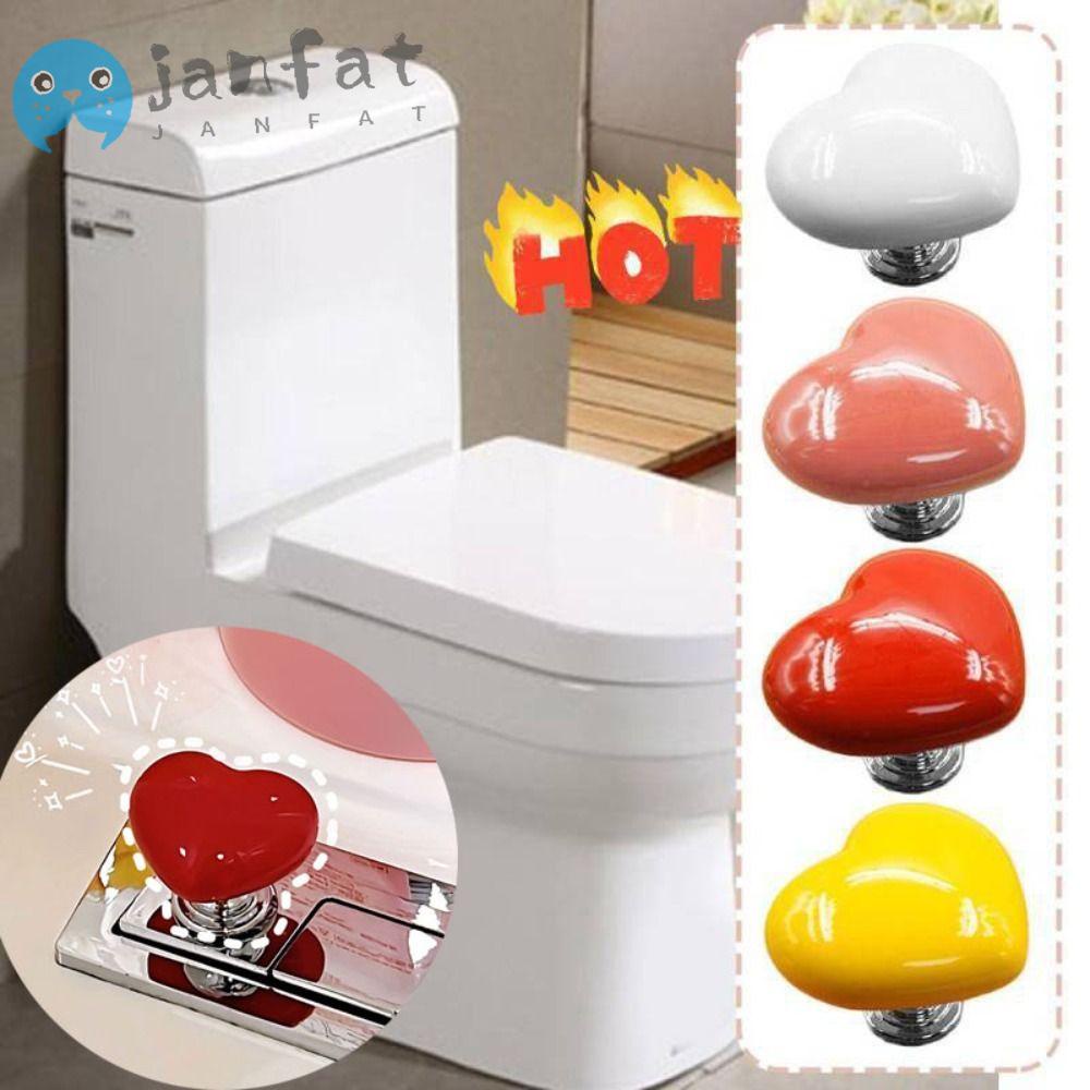 Janfat ปุ่มกดชักโครก พลาสติก รูปหัวใจ ประหยัดแรงงาน สําหรับห้องน้ํา เฟอร์นิเจอร์