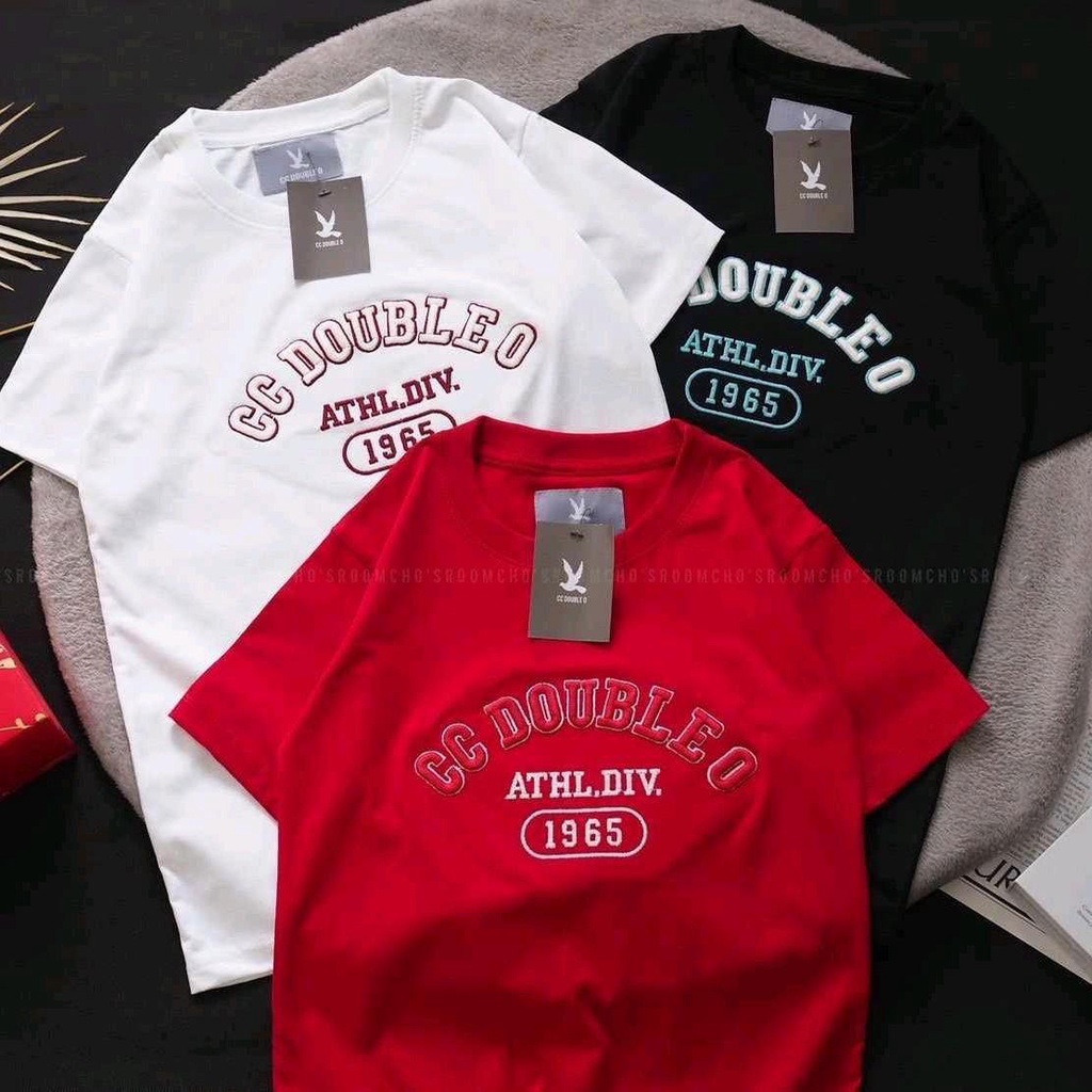เสื้อยืดแขนสั้น ชาย/หญิง งานปักนูน งานป้าย NO.82 ( S M L XL ) ผ้า คอตตอล 100% แพทเทิร์นทรงตรงนิ่มใสสบาย