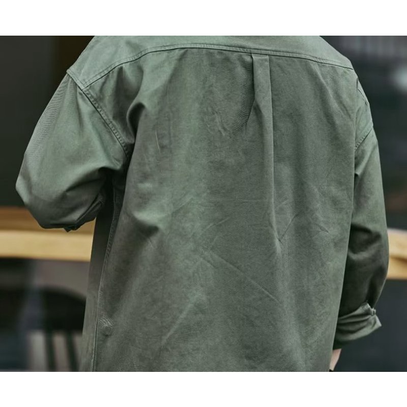 เสื้อแจ็กเก็ตคาร์โก้ แขนยาว ทรงหลวม ขนาดใหญ่ สไตล์อเมริกันวินเทจ สําหรับผู้ชาย ไซซ์ M - 8XL