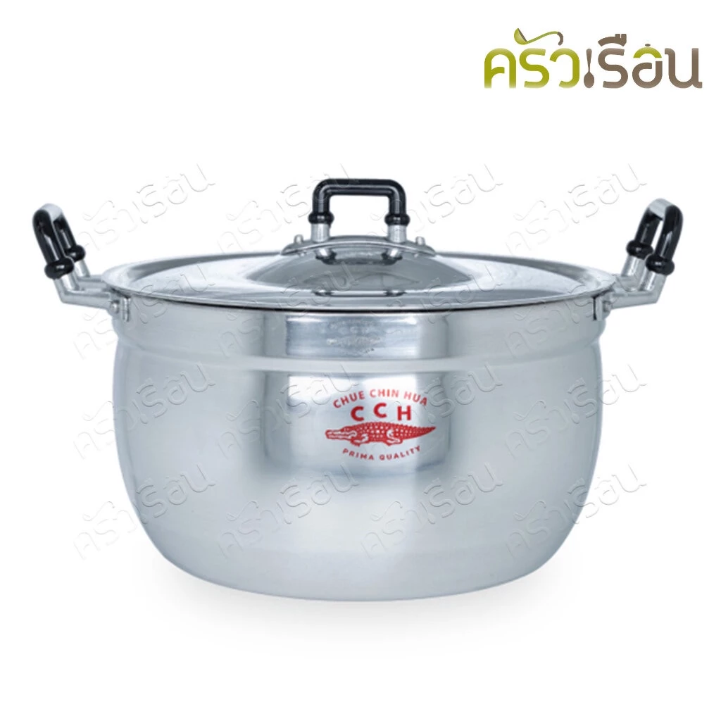 จระเข้ หม้อสองหู เบอร์กลาง ราคาต่อใบ 28 หรือ 30 หรือ 32 ซม. หม้อข้าว หม้อต้ม หม้อแกง หม้อ หม้อมิเนียม หม้อจระเข้