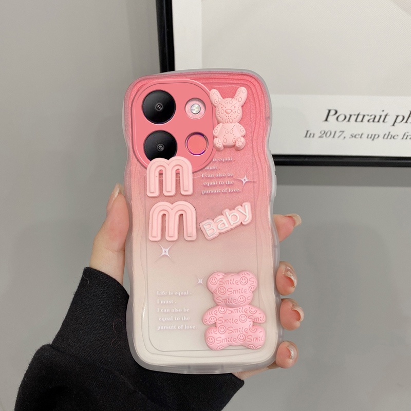 เคสโทรศัพท์มือถือ ซิลิโคนนิ่ม ลายตุ๊กตาหมี 3D สําหรับ Tecno Spark Go SparkGo 2023