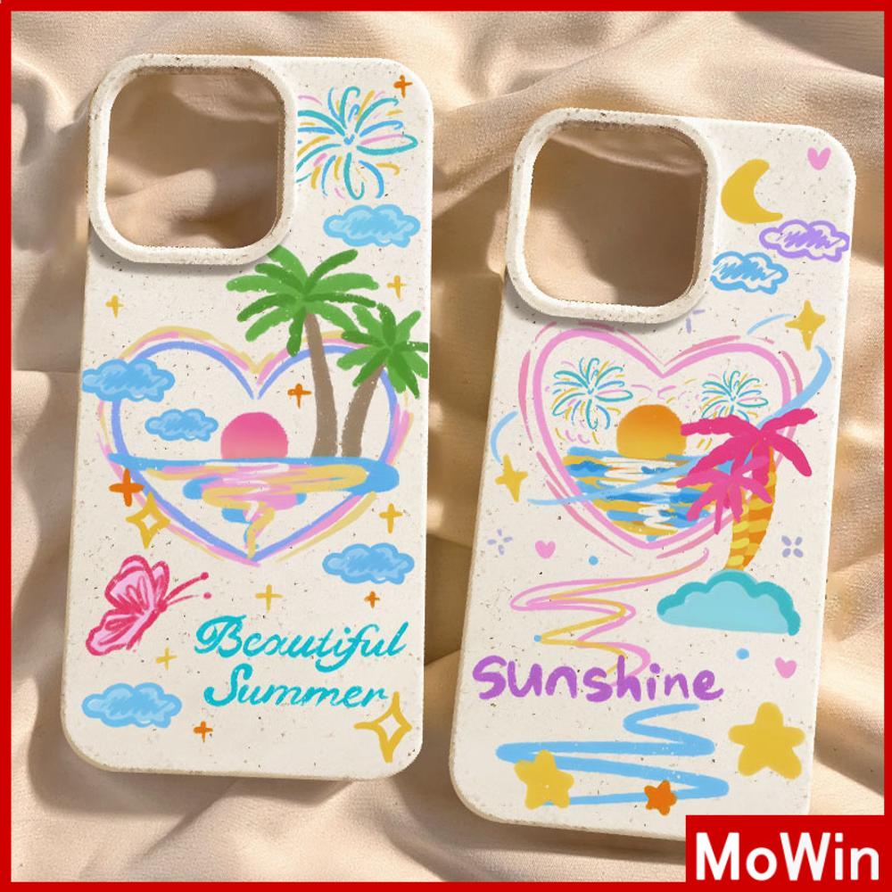 Mowin - เข้ากันได้สำหรับ 15 เคสไอโฟน11 เคส iphone 11 กรณีเป็นมิตรกับสิ่งแวดล้อมสีขาวกรณีนุ่มปกป้องกล้องกันกระแทกป้องกันหัวใจต้นมะพร้าวเข้ากันได้กับ 14 13 12 XR XS 7Plus 8 PLUS