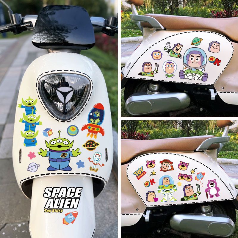 สติกเกอร์ ลายการ์ตูน Toy Story น่ารัก กันน้ํา สําหรับติดตกแต่งหมวกกันน็อค รถจักรยานยนต์ไฟฟ้า รถยนต์
