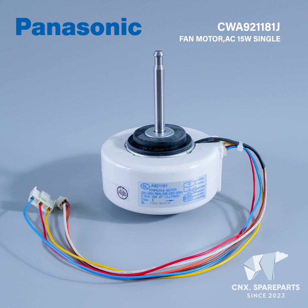 CWA921181J มอเตอร์แอร์ Panasonic มอเตอร์แอร์พานาโซนิค มอเตอร์คอยล์เย็น YFNPG15-4 15W. อะไหล่แอร์ ของ
