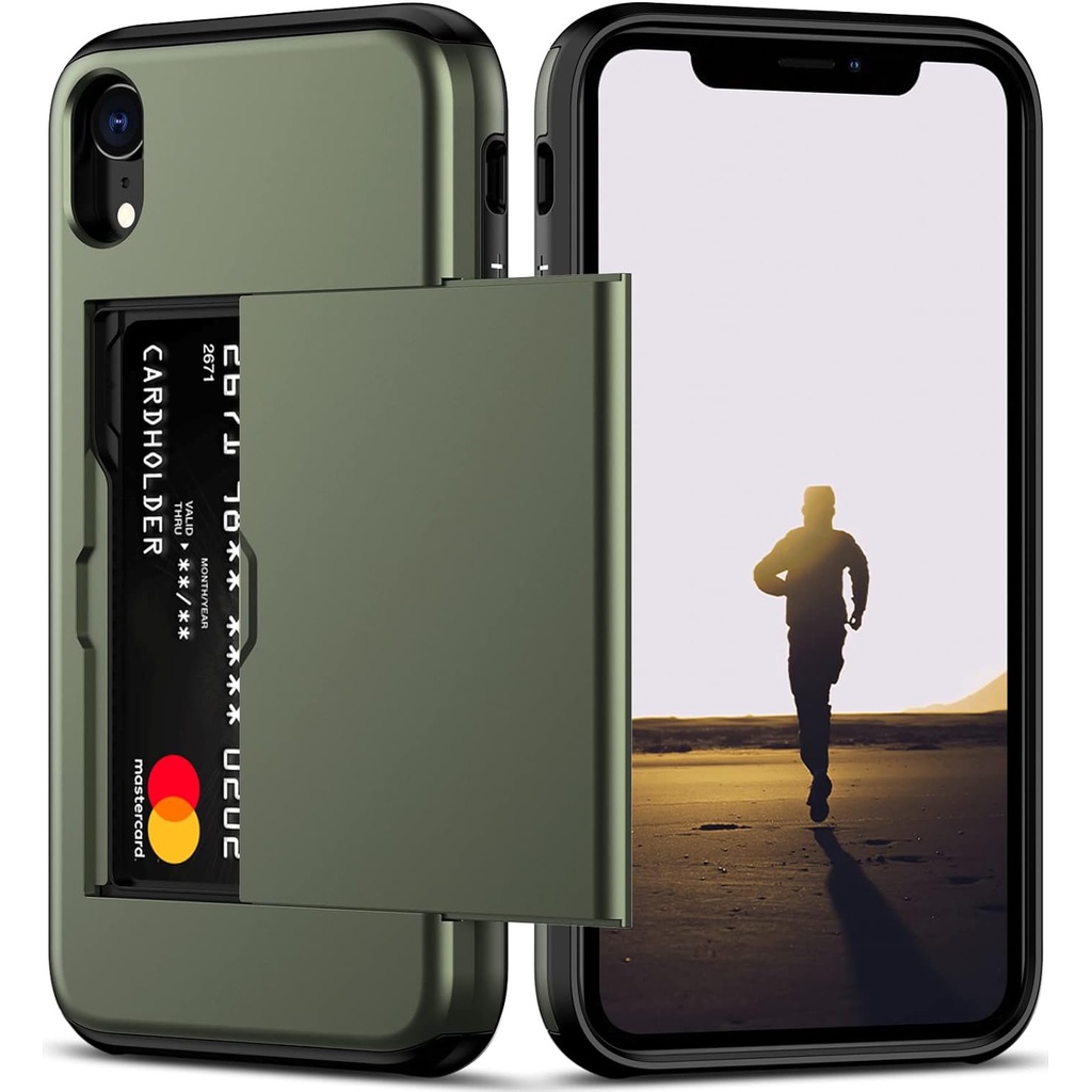 เคสโทรศัพท์มือถือ กันกระแทก พร้อมช่องใส่บัตร บางเฉียบ สําหรับ iPhone XR X XS Max 7 8 Plus SE2 SE3 11 Pro Max 12 Pro 12 Mini
