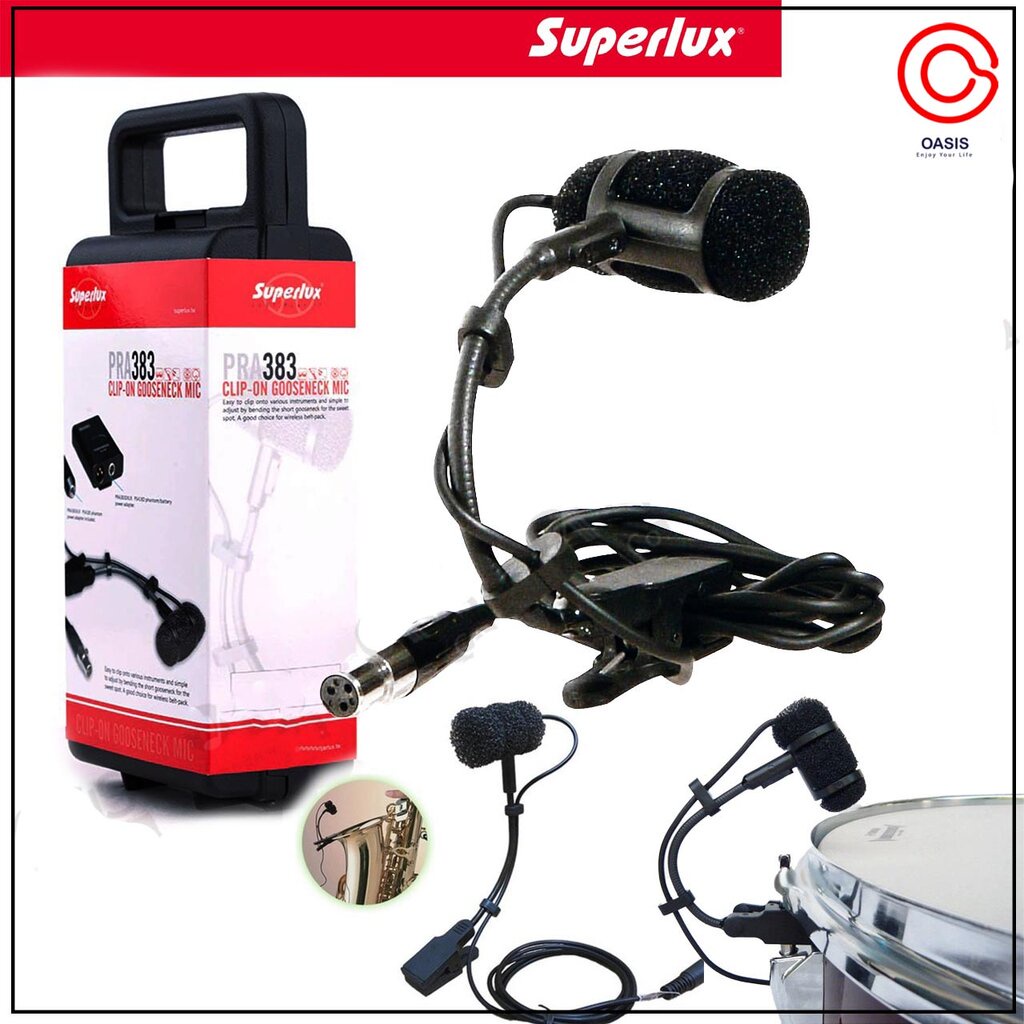 [เฉพาะไมค์] !!ต้องใช้กับ Pre-Amplifier Superlux PRA-383TQG 4Pin ไมค์โครโฟน ไมค์จ่อเครื่องดนตรี ไมค์เครื่องเป่า Clip-O...