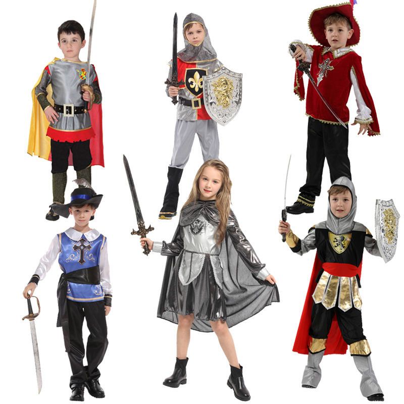 เครื่องแต่งกาย ชุดนักรบ ราชินีเจ้าชาย และเจ้าหญิง เหมาะกับเทศกาลฮาโลวีน สําหรับเด็ก และเด็กผู้หญิง