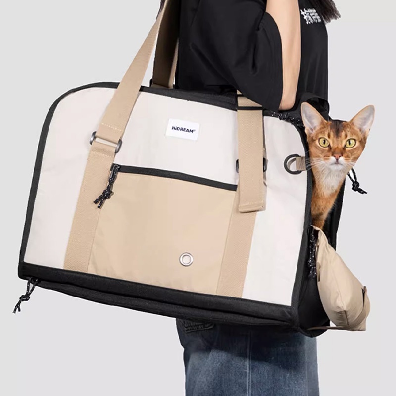 Hamshmoc กระเป๋าถือ ระบายอากาศ แบบพกพา หรูหรา สําหรับสัตว์เลี้ยง สุนัข แมว เดินป่า ท่องเที่ยว