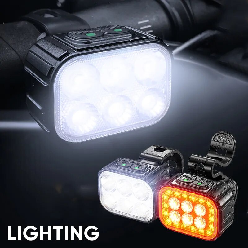 Bike Light Front Rear Cycling LED Lamp Recharged Flashlight Bike Light Rechargeable Cycling Road Bic