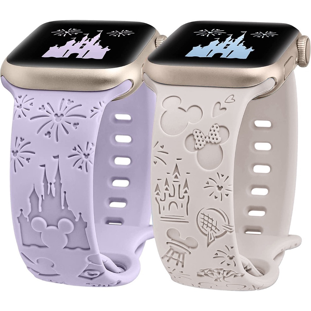 การ์ตูนแกะสลักสําหรับ i นาฬิกา S11 Bands 41 44 มม.45 46 49 มม.ผู้หญิงน่ารัก Designer สายซิลิโคนอ่อนนุ่มสําหรับ iWatch Series 10/9/8/7/6/5/4/3/SE/Ultra2