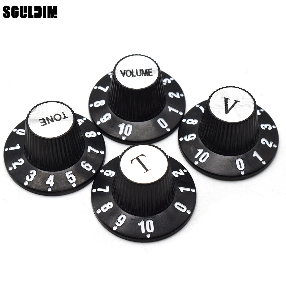 4pcs อลูมิเนียมกีตาร์ Tone และ Volume Speed Control ลูกบิดเงินหมวก Bell สําหรับ GB LP SG กีตาร์ไฟฟ้า