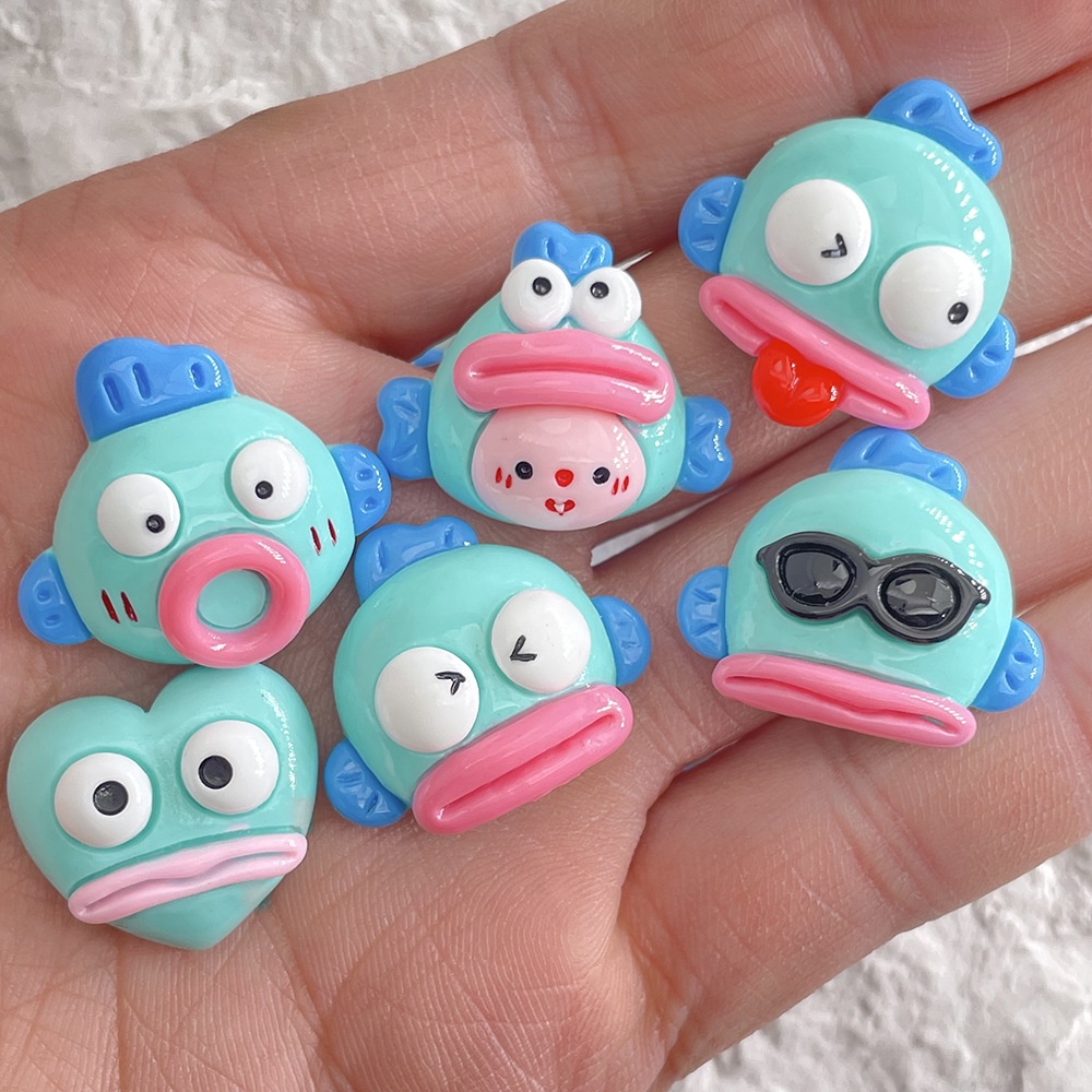 [4 #] Jibbitz Crocs กิ๊บติดผมเรซิ่น รูปปลาทะเลน่ารัก ขนาดเล็ก แฮนด์เมด diy สําหรับทําเครื่องประดับ FN
