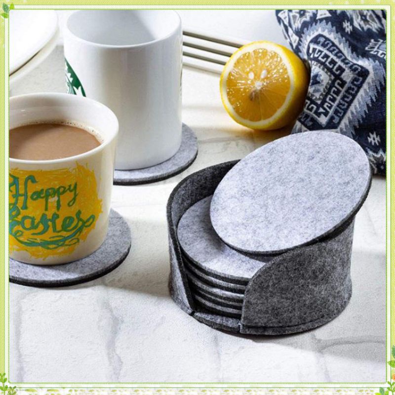 youngtime 10 ชิ้น/เซ็ตที่รองแก้วกาแฟการดูดซึมน้ำที่แข็งแกร่ง 4 สีสักหลาดที่รองแก้วดูดซับการซึมผ่านของน้ำได้ดีเสื่อแก้วไวน์ทนความร้อน youngtime
