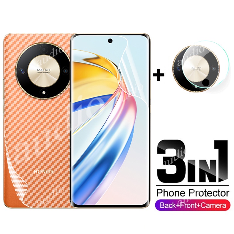 3in1 ฟิล์มไฮโดรเจลใส ป้องกันรอยขีดข่วนหน้าจอ และเลนส์กล้อง ด้านหลัง สําหรับ Honor X9B 5G 2023 Honor 