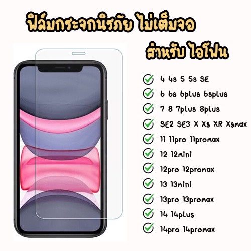 ฟิล์มกระจกใส ไม่เต็มจอ สำหรับ iphone15 15promax 15pro 14promax 14pro 13promax 12promax XR IP11 xmax 7plus 8plus 6plus 6G