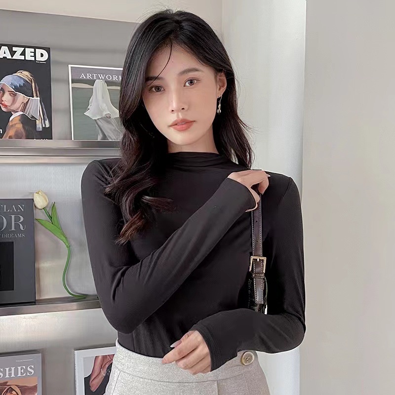 Idg-hs 035/Minset เสื้อแขนยาว พรีเมี่ยม ปกคอ เสื้อผ้ามุสลิม นําเข้า ข้อมือ