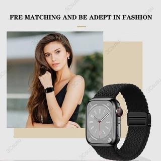 [สต็อกท้องถิ่น] สายนาฬิกาข้อมือไนล่อนถัก สําหรับ Apple Watch 44/40/45/49 มม. 41 มม. 38 มม. iWatch series se 7 3 5 6 8 9 Ultra Ultra2