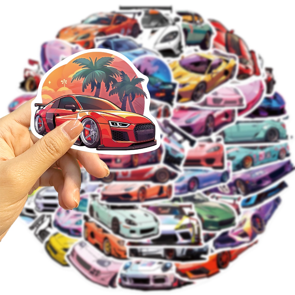 50PCS JDM Racing Cars กันน้ํา Graffiti สติกเกอร์สําหรับหมวกกันน็อคจักรยานบัญชีมือกรณีดินสอ Decals (B
