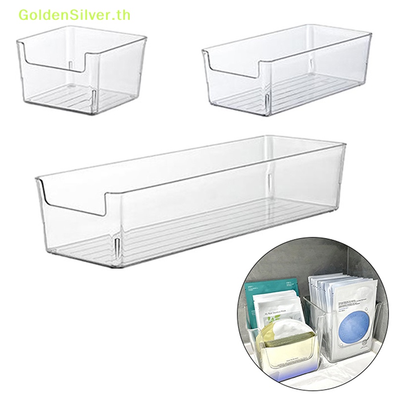 Goldensilver กล่องเก็บเครื่องสําอาง มาสก์หน้า รูปตัว U สีเงิน สําหรับตู้เย็น ผัก ผลไม้