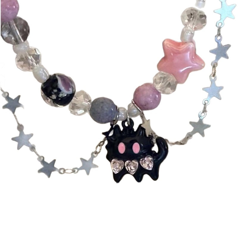 HO Y2K สร้อยคอจี้ดาว สร้อยคอจี้แมว สร้อยคอโซ่ปรับได้