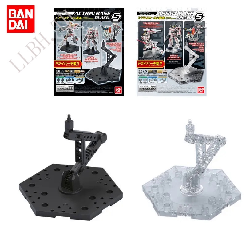 Bandai Original GUNDAM Anime HG 1/144 RG 1/100 Action Base 5 BLACK CLEAR Action Figure Toys Collectible Model Gifts for
