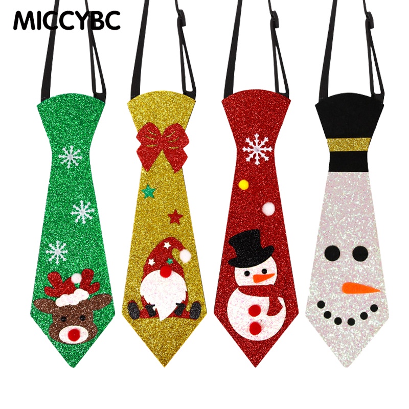 【Bangkok Delivery】 3-12 ปี ใหม่ เนคไท ผ้าสักหลาด ลายกวางเอลก์ สโนว์แมน สําหรับตกแต่งต้นคริสต์มาส ปาร์ตี้ ของแจกคริสต์มาส