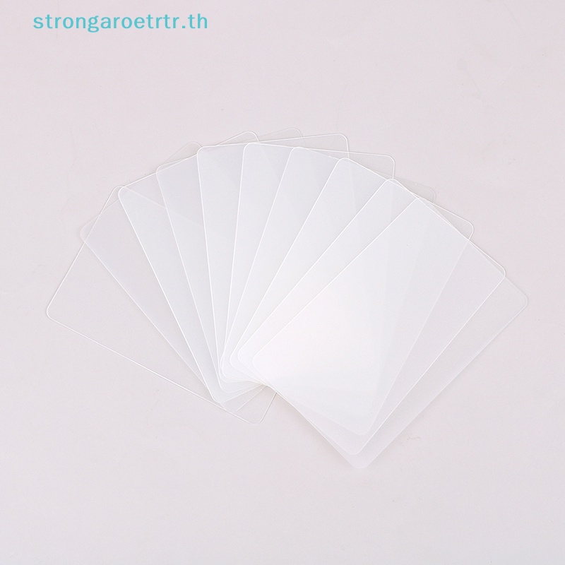 Strongaroetrtr นามบัตรเปล่า แบบใส กันน้ํา สําหรับโรงเรียน สํานักงาน 10 ชิ้น