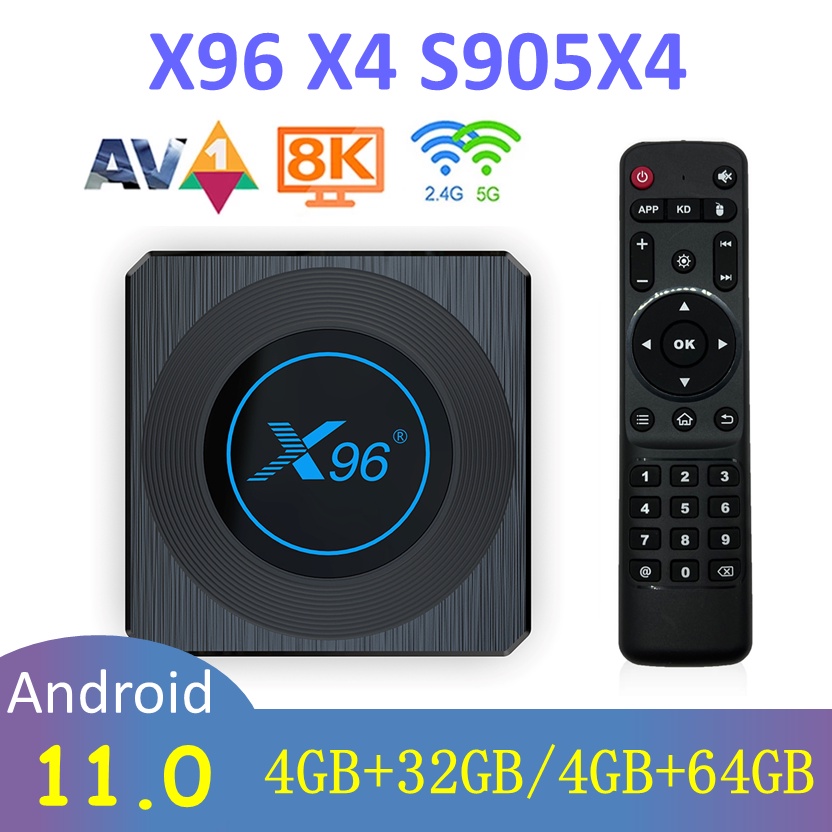ใหม่ กล่องรับสัญญาณทีวี X96 X4 Smart TV Android 11 100M 1000M Amlogic S905X4 4GB 32gb 64gb Dual WIFI
