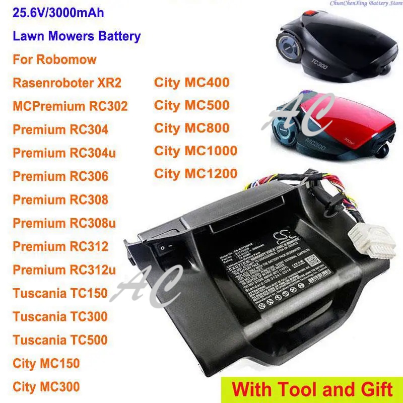 AC Cameron Sino 3000mAh Lawn Mowers Battery for Robomow City MC1000,MC1200,MC150,MC300,MC400,MC500,R