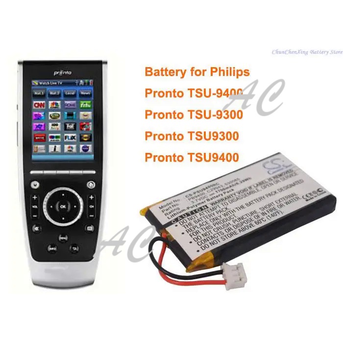 AC Cameron Sino 1700mAh Battery for Philips Pronto TSU9300, Pronto TSU-9300, Pronto TSU9400, Pronto 