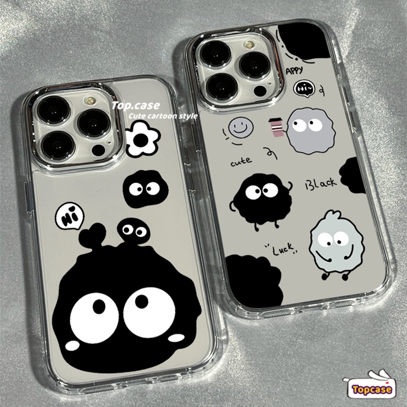 เคสโทรศัพท์มือถือแบบนิ่ม ใส ลายการ์ตูนน่ารัก สีดํา หรูหรา สําหรับ IPhone 15 14 13 12 11 Pro Max 8 7 6 6s Plus X Xr Xs Max SE 2020