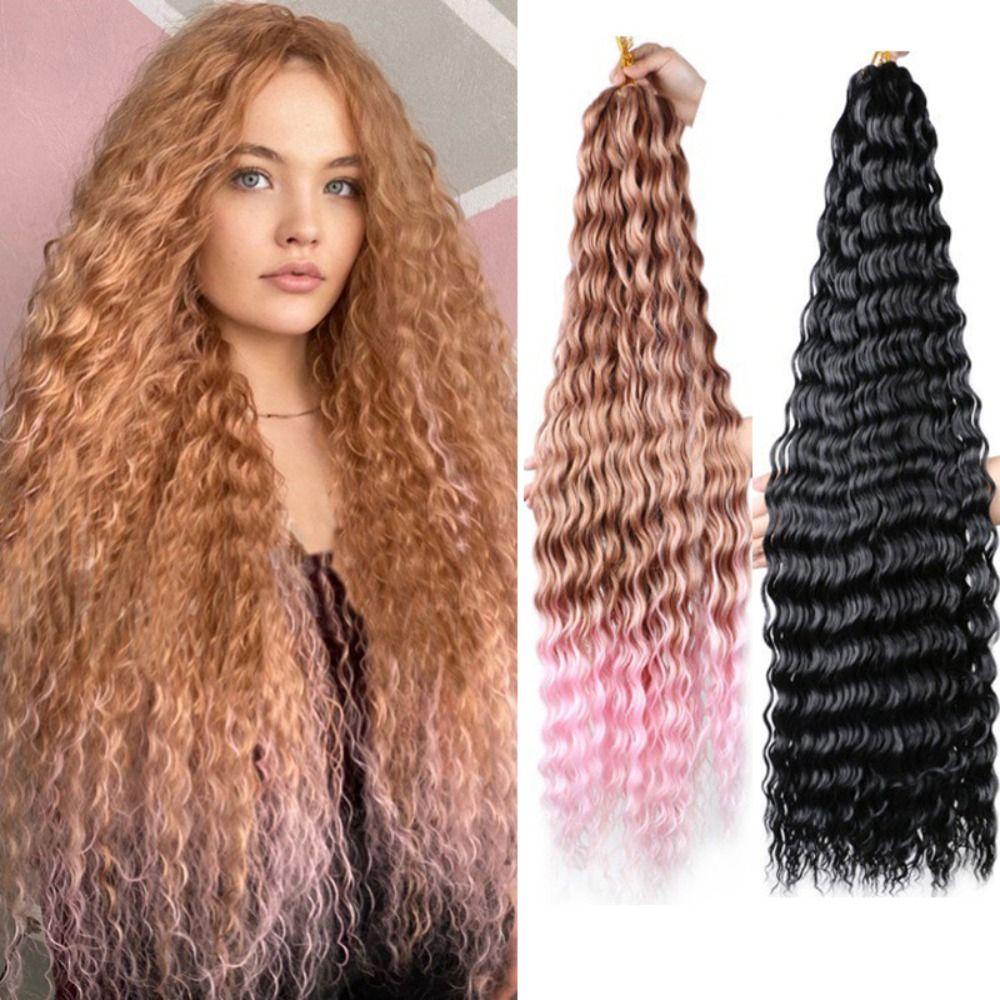 Adamesuo ลึก Twist ถักผม, Freetress Afro Curls สังเคราะห์โครเชต์ผม, DIY ยาวน้ําคลื่นหยิกโครเชต์ Braiding Hair Extensions อเมริกัน ราคา ถูกที่สุด ดีลบีเคเค แกลเลอรีภาพที่ 8