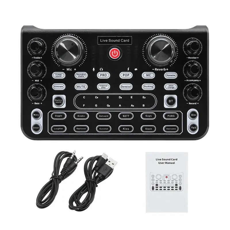Soundcard การ์ดเสียง คอมพิวเตอร์โทรศัพท์มือถือ Bluetooth audio interface การบันทึกสดระดับมืออาชีพ 6 