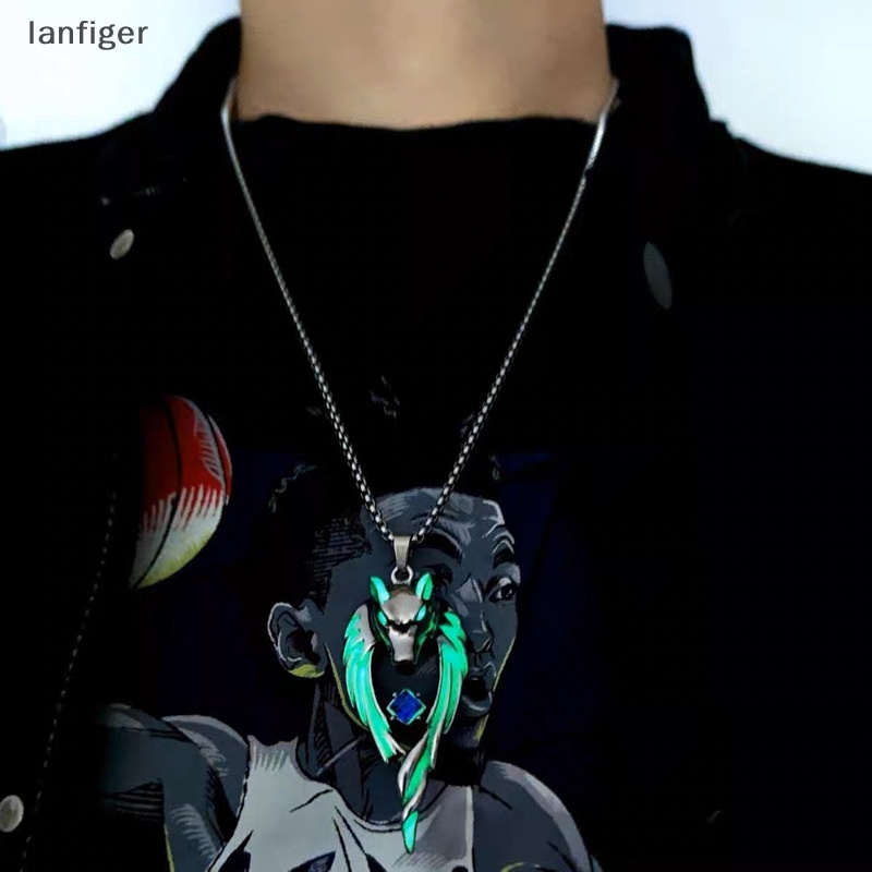 Lanf สร้อยคอโซ่ จี้หมาป่า เรืองแสง สไตล์พังก์ ฮิปฮอป วินเทจ เครื่องประดับแฟชั่น สําหรับผู้ชาย