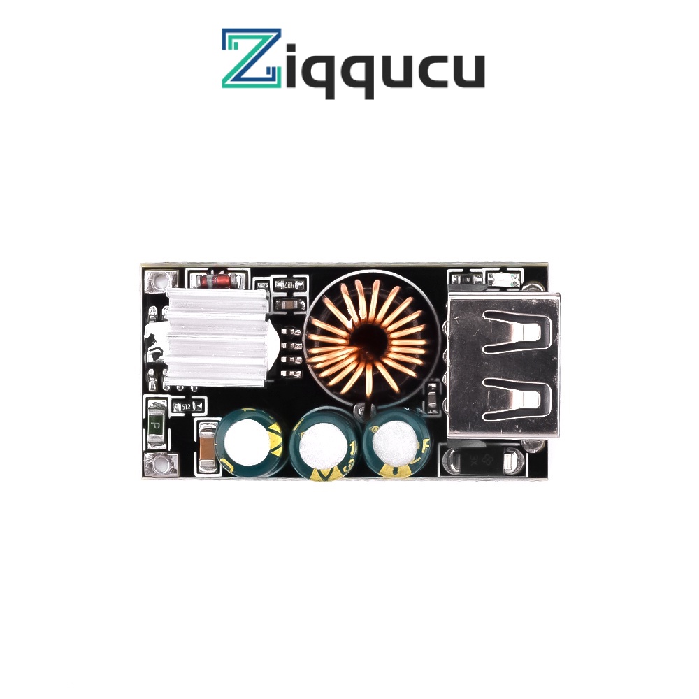 Ziqqucu บอร์ดโมดูลแปลงพาวเวอร์ชาร์จ USB DC-DC DC10-30V เป็น 5V QC 3.0