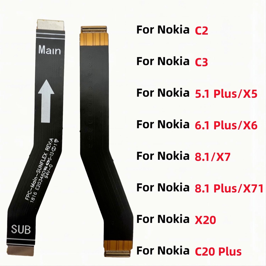 สายแพเชื่อมต่อเมนบอร์ด แบบเปลี่ยน สําหรับ Nokia C2 C3 5.1 6.1 X5 X6 8.1 X7 X71 X20 C20 Plus