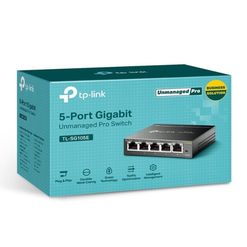 TPLINK TL-SG105E สวิตช์ 5 พอร์ต Gigabit Easy Smart Mini Metal N5