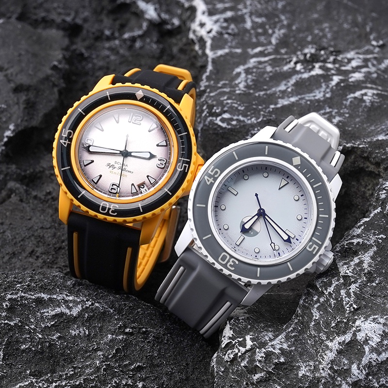 สายนาฬิกาข้อมือ ยางซิลิโคน กันน้ํา 22 มม. สําหรับ Swatch X Blancpain Five Oceans Series