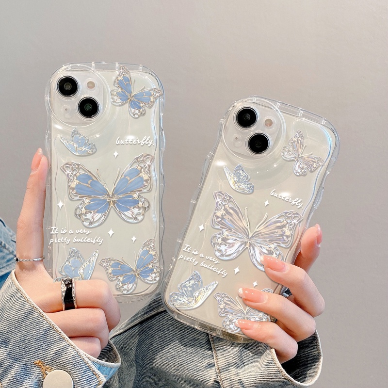 เคส Redmi Note 13 Pro+ 12 5G 11 4G 11S 12C 13C A1 Redmi Note12 Note 10 Pro 10s 10C 9s 9 8 เคสเรดมี่ 10 2022 9T 9C 10A 9A โทรศัพท์มือถือแบบนิ่ม กันกระแทก ลายผีเสื้อคริสตัล สําหรับ