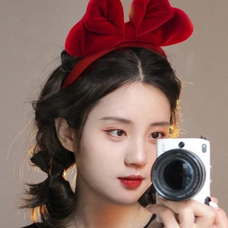 Priness Vintage Velvet Big Sweet Bowknot HairBands Headwear Headbands