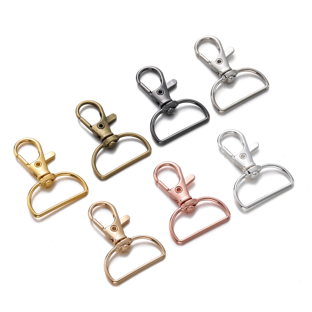 St. kunkka 25 มม 10 ชิ้น ตะขอเกี่ยวกระบวนการชุบแร็คไม่ซีดจางง่ายพวงกุญแจสปริงคลิปตะขอพวงกุญแจรถยนต์ โลหะผสม