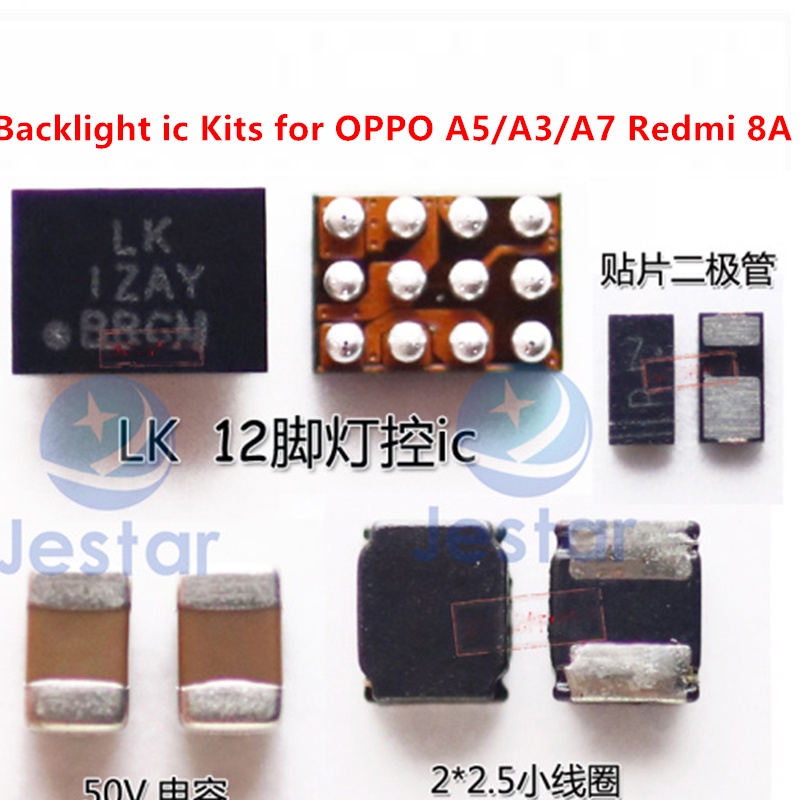 ไดโอดควบคุมไฟแบ็คไลท์ IC LK 12pin สําหรับ OPPO A5 A7 A3 Redmi Note 8 poco M5 Ect 10 ชิ้น