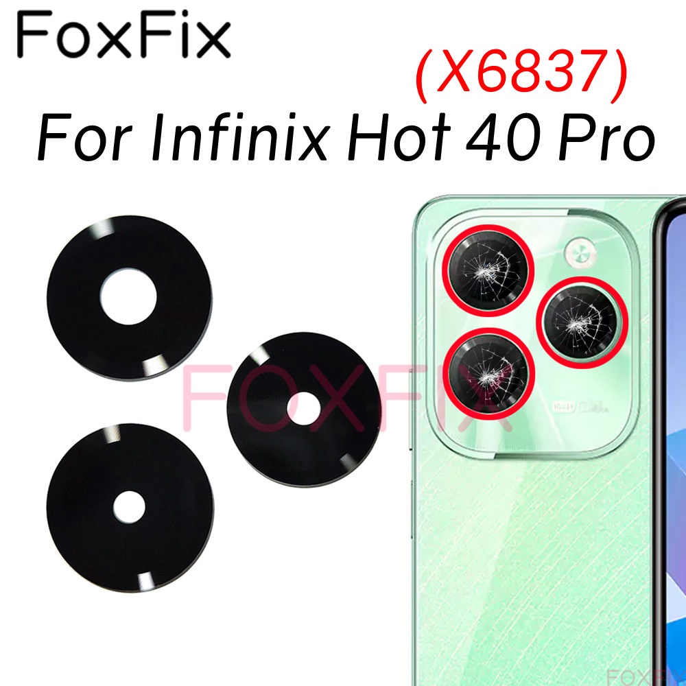 ฝาครอบเลนส์กล้องด้านหลัง พร้อมสติกเกอร์กาว แบบเปลี่ยน สําหรับ Infinix Hot 40 Pro X6837