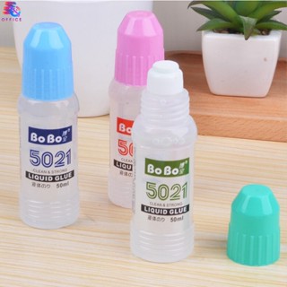 กาวน้ำ สีใส 50 ml แบบขวด คละสี 1 ขวด หัวฟองน้ำ กลิ่นไม่ฉุน เ…