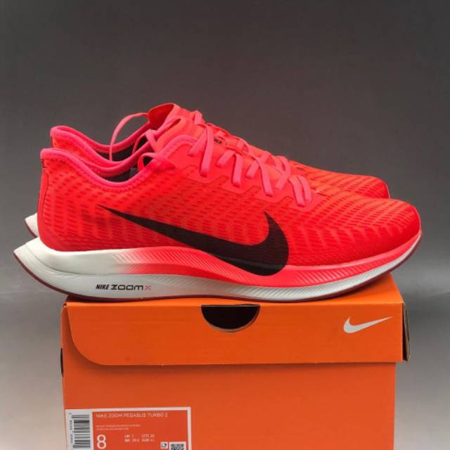 รองเท้ากีฬา Nike Zoom Pegasus Turbo 2 สีแดงรองเท้าวิ่งรองเท้าฟิตเนสรองเท้าวิ่ง  หลวม
