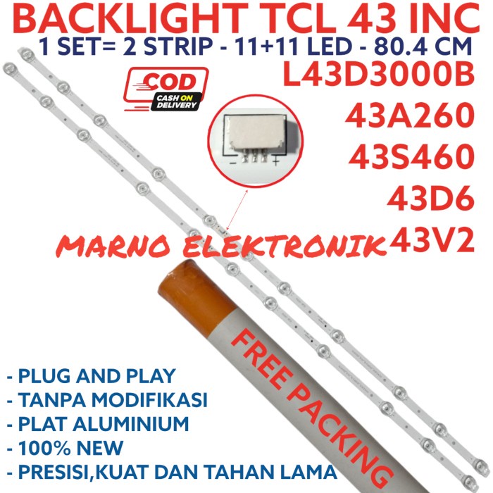 BACKLIGHT TCL 43 INC 43D 43A 43S L 43D3000B 43A260 43S460 43D6 PART TOOL ELECTRO