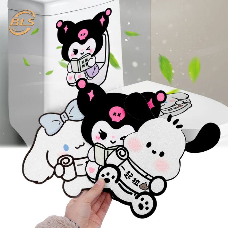 Kawaii สติกเกอร์ ลายการ์ตูนสัตว์ ไม่ทอ ดับกลิ่น สําหรับติดฝาชักโครก ห้องน้ํา