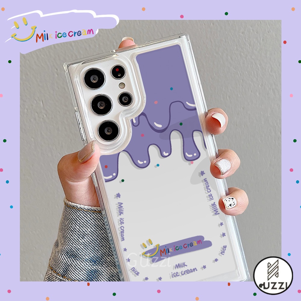 SAMSUNG สําหรับSAMSUNG S24 S24Plus S24Ultra S22Ultra A32 A13 A12/M12 A10/A10S A04/A04eสีม่วงไอศกรีมใ